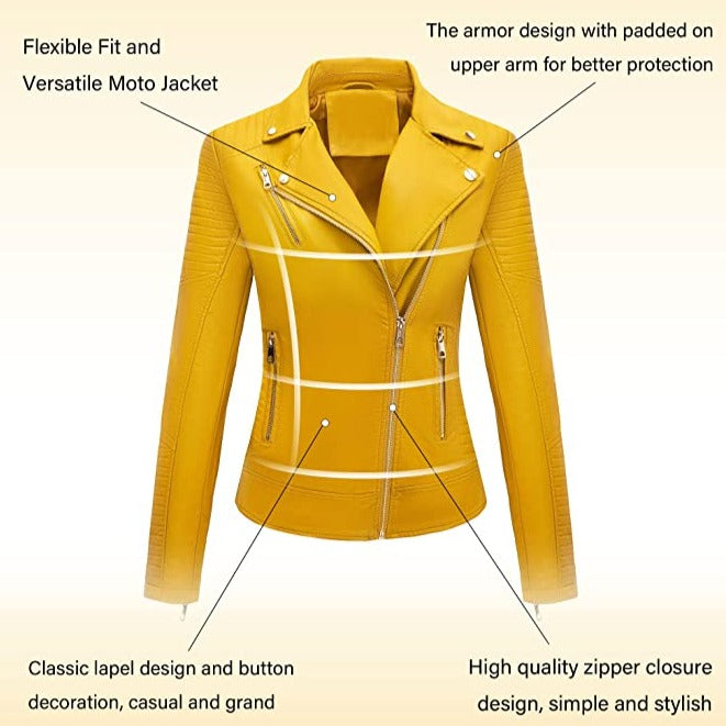 Shop Women Leather Casual Jacket