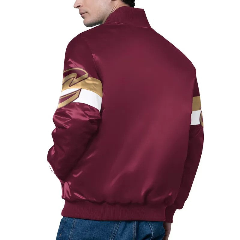 Shop Cleveland Cavaliers Triple Option Varsity Satin Jacket