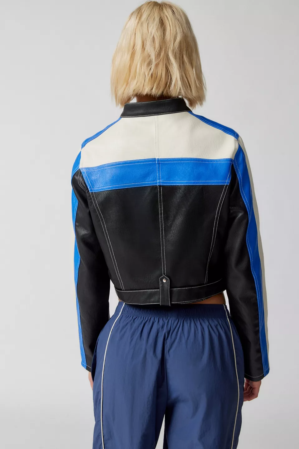Shop Women Jordan Real Leather Fit Racer Moto Jacket