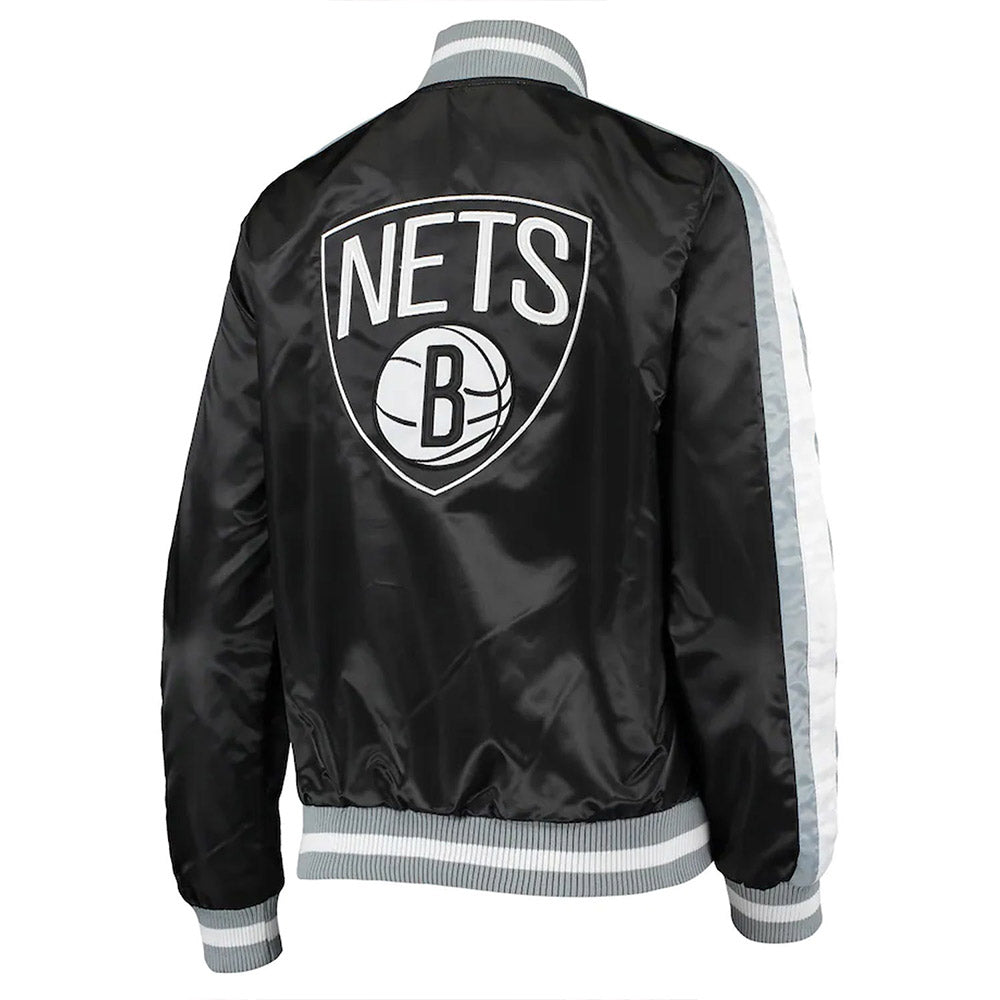 Shop Competition Brooklyn Nets Black Satin Jacket