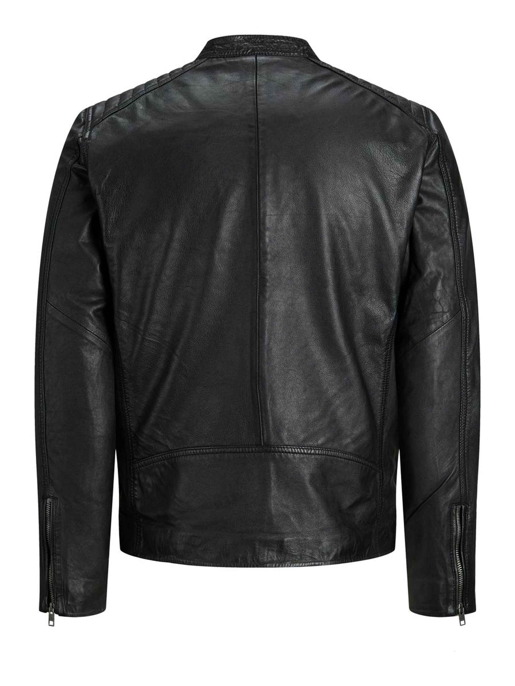 Shop Men's Classic Bomber Style Black Leather Jacket