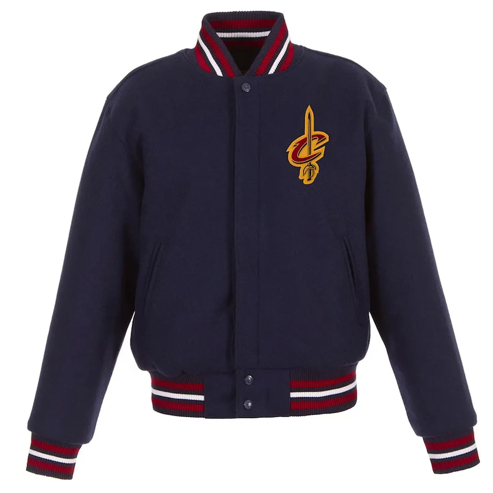 Shop Embroidered Cleveland Cavaliers Wool Navy Varsity Jacket