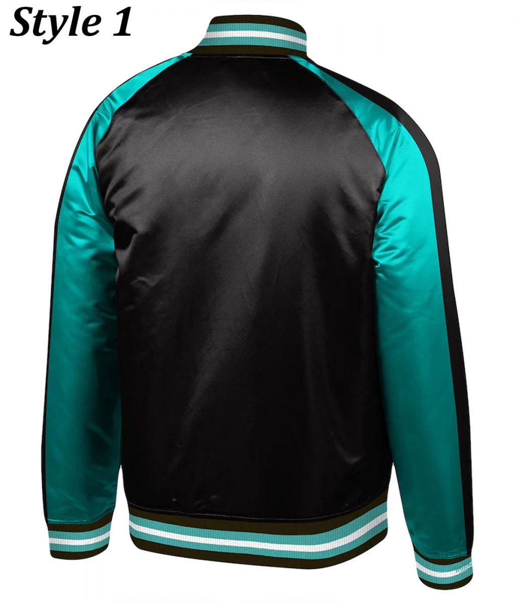 Vancouver Grizzlies Varsity Aqua Green and Black Jacket