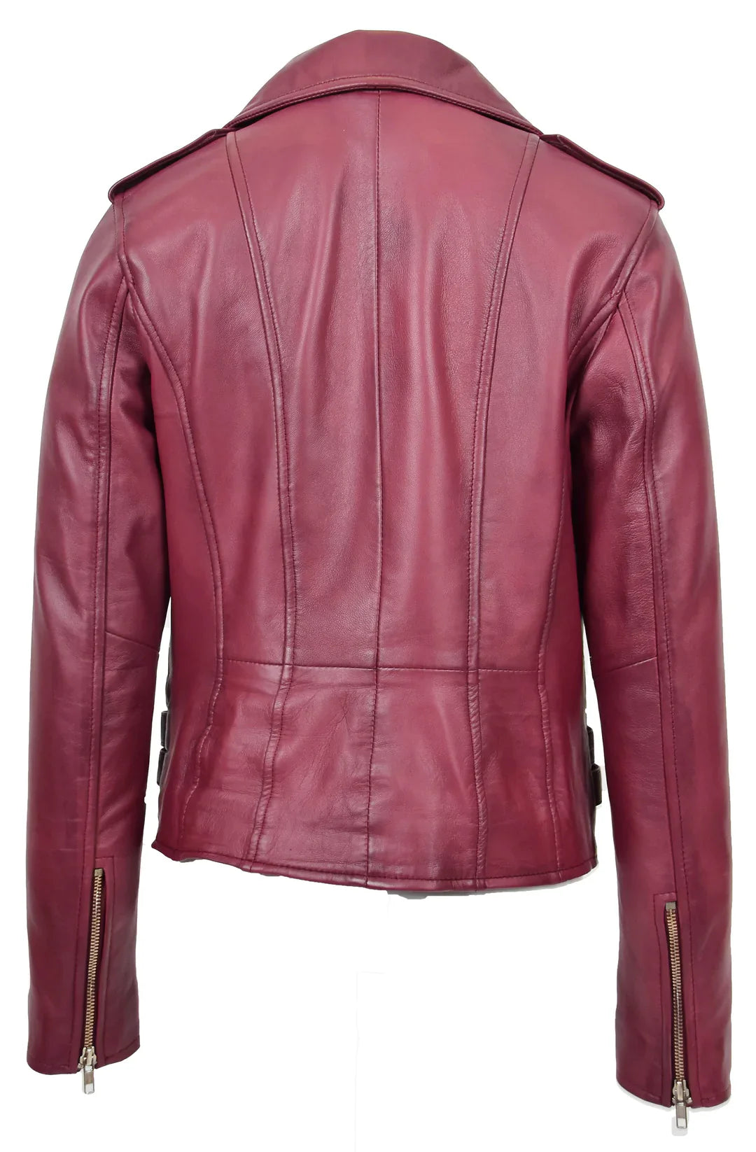 Shop WOMENS TRENDY BIKER LEATHER JACKET BEYONCE BURGUNDY