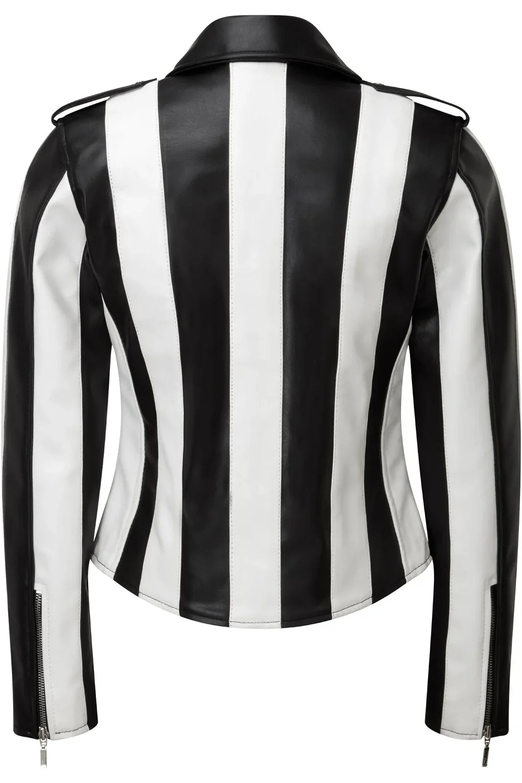 Shop Women's And Girl's White And Black Stylish Two Tone Biker Jacket
