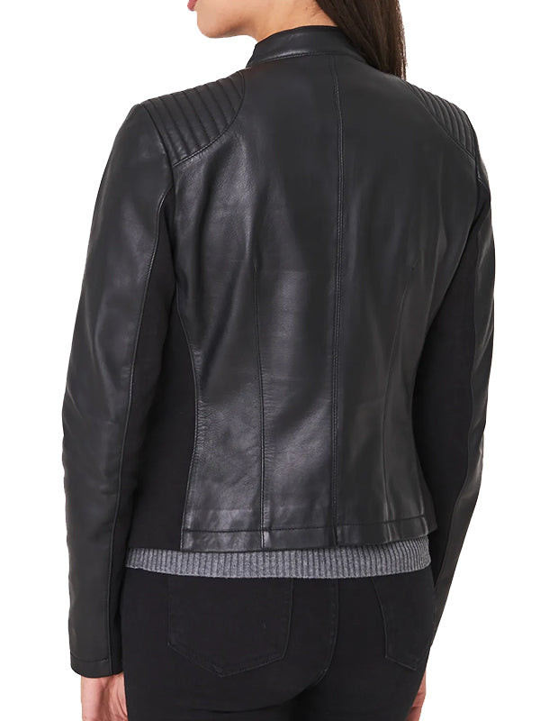 Shop BLACK LEATHER BIKER JACKET WOMENS