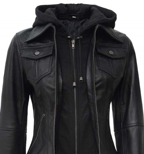Shop Trending Black Bomber Jacket With Removable Hood