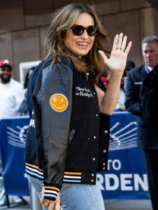 Shop Knicks Playoff 2026 Trending Game Mariska Hargitay Jacket