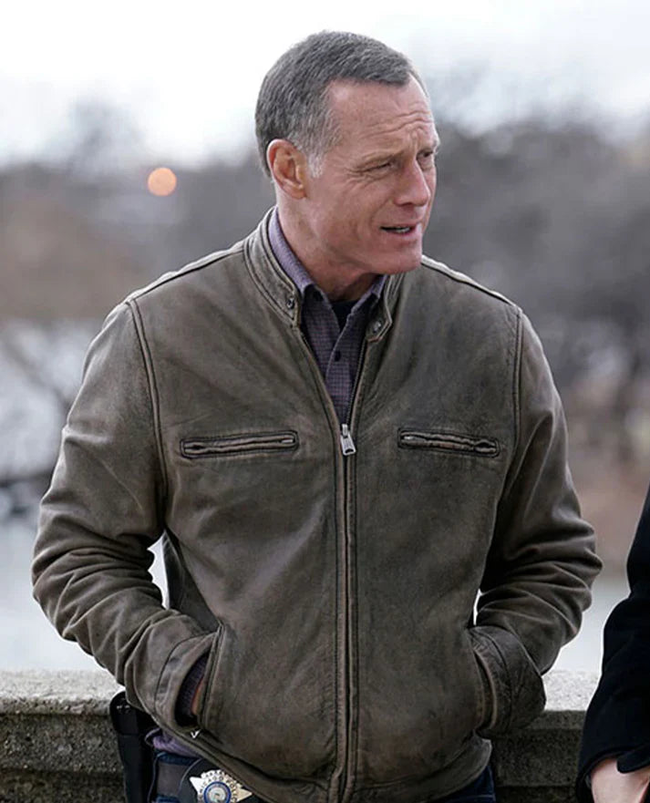 Shop Chicago PD Hank Voight Brown Leather Jacket