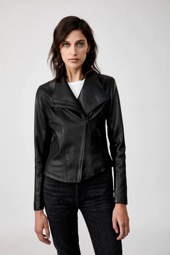 Shop Women Dinah Black Leather Jacket