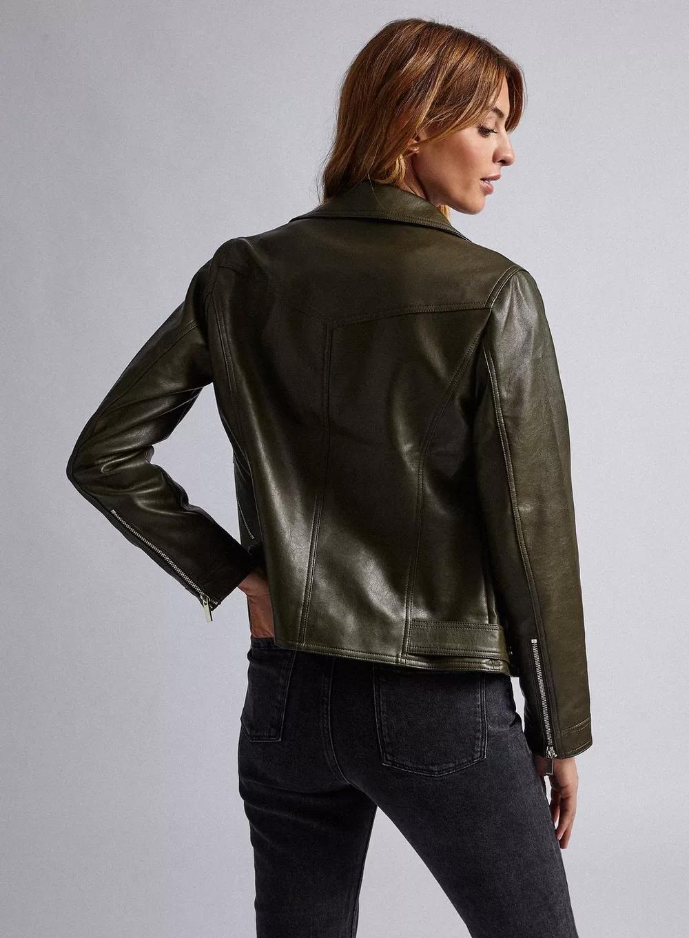 Shop Classic Biker Leather Jacket for Women