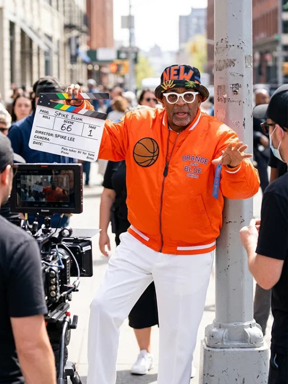Shop 2026 Basketball Finals Spike Lee Orange Knicks Jacket