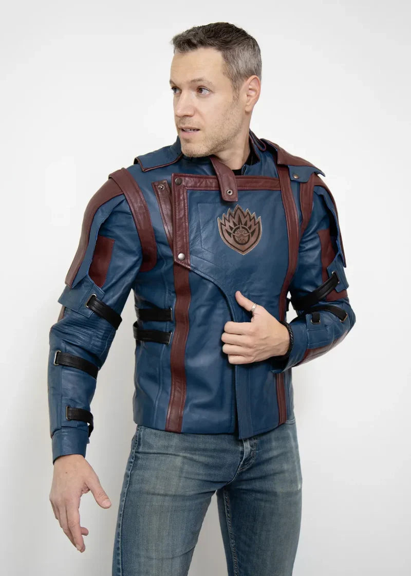 Shop Mens Galaxy Blue Outlaw Leather Jacket
