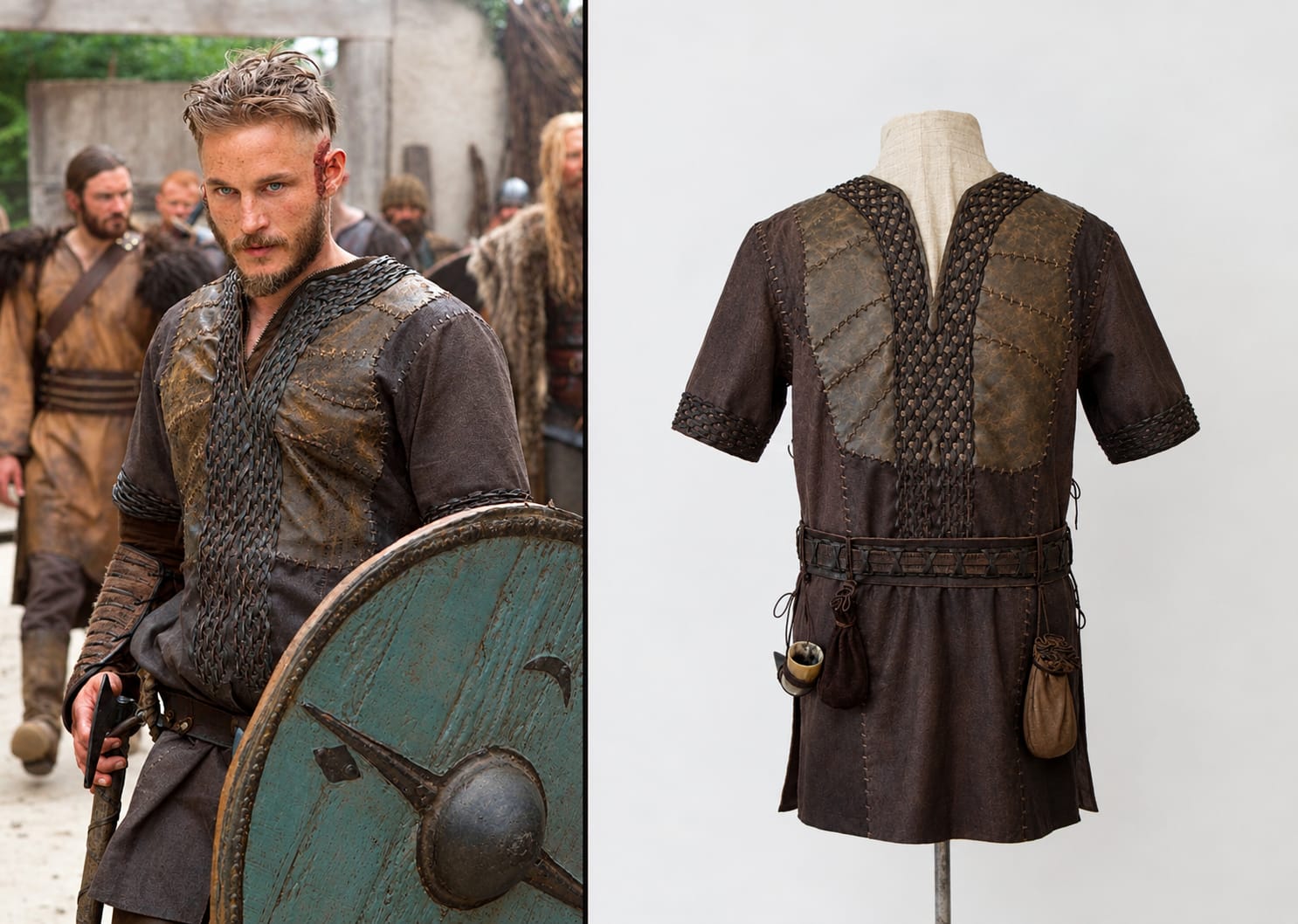 Handmade Ragnar Lothbrok Leather Vest: Vikings Cosplay Costume