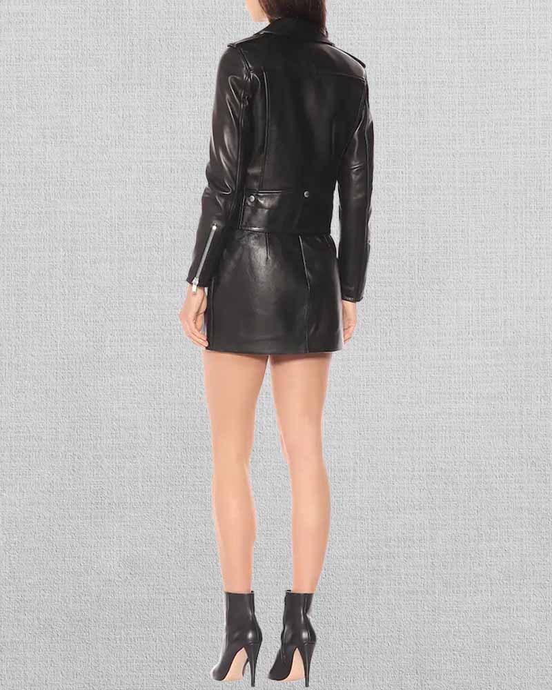 Shop Premium Women Black Biker Leather Jacket