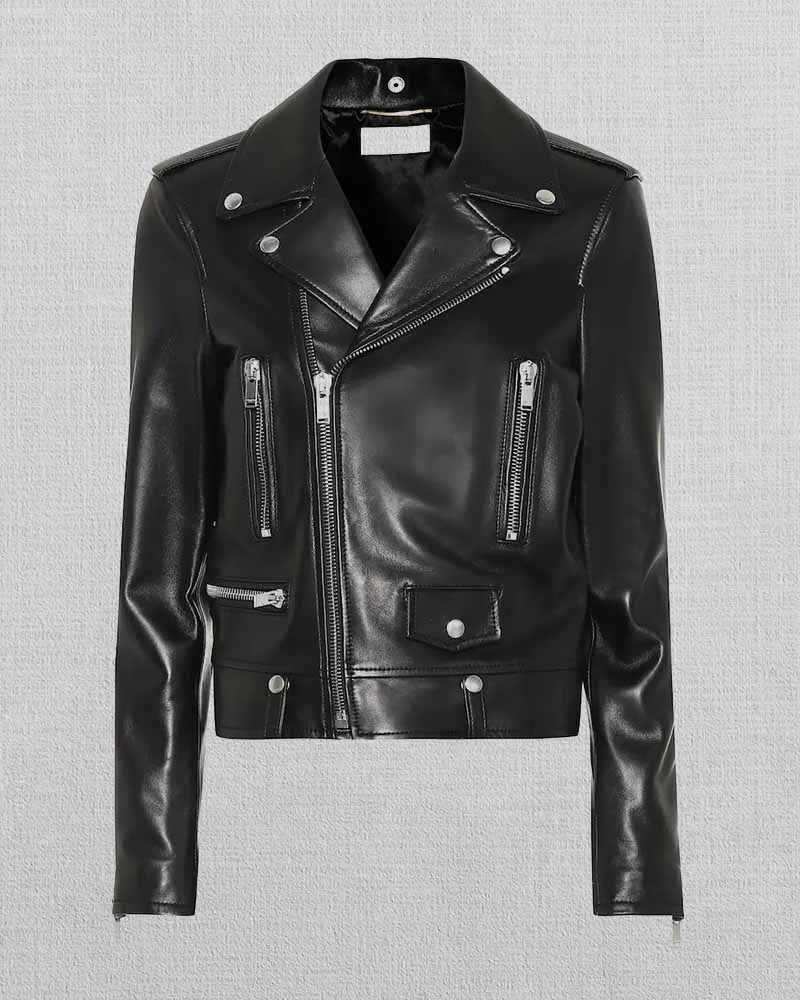 Shop Premium Women Black Biker Leather Jacket