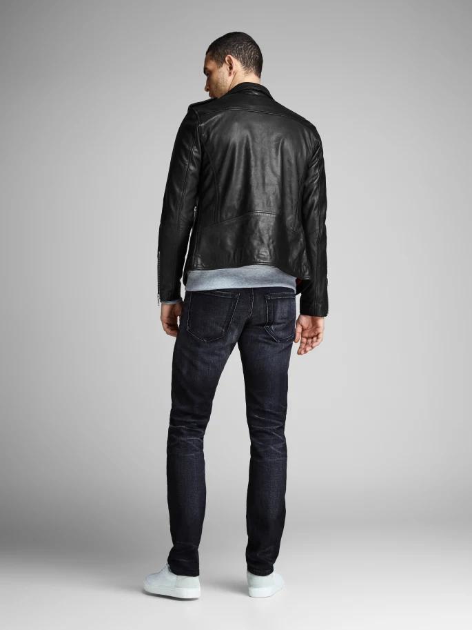 Shop Best Shiny Black Biker Stylish Leather Jacket For Men by TJS