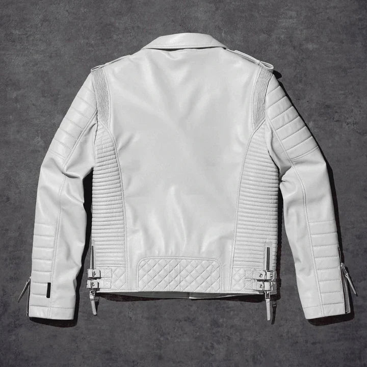 Shop White Men's Genuine Handmade Leather Jacket