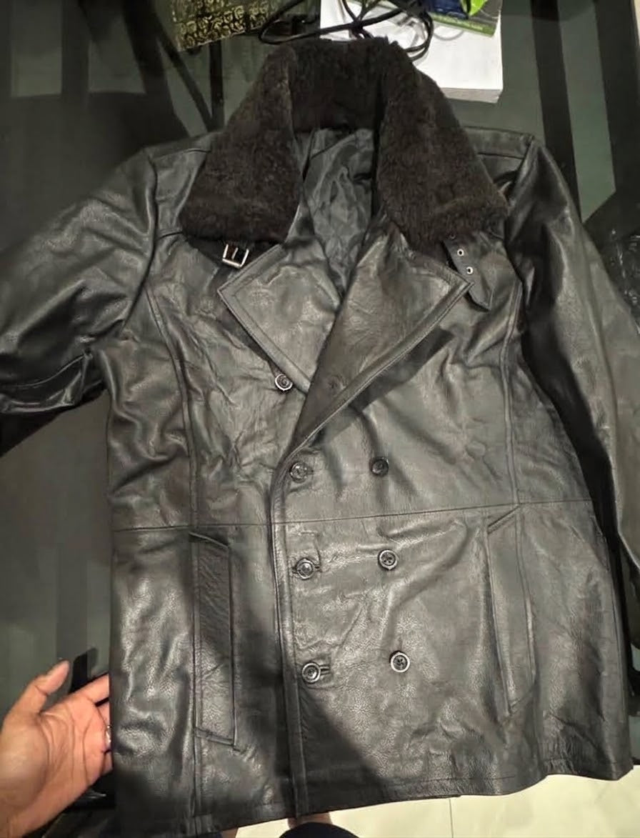 Leon S Kennedy Evil Leather Jacket Resident 9 Requiem - Handmade shearling Fur Collar