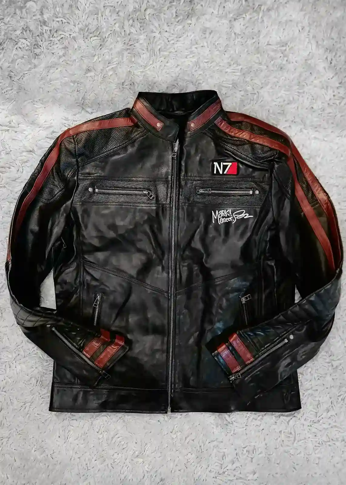 Mark Meer Signed Mass Effect N7 Shepard Leather Jacket