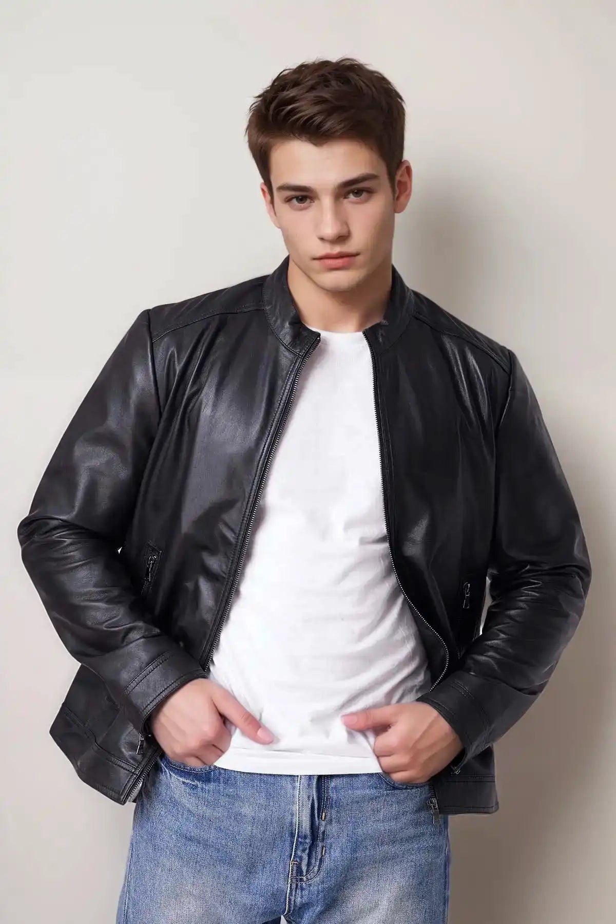 Shop Men Club Night Classic Leather Jacket
