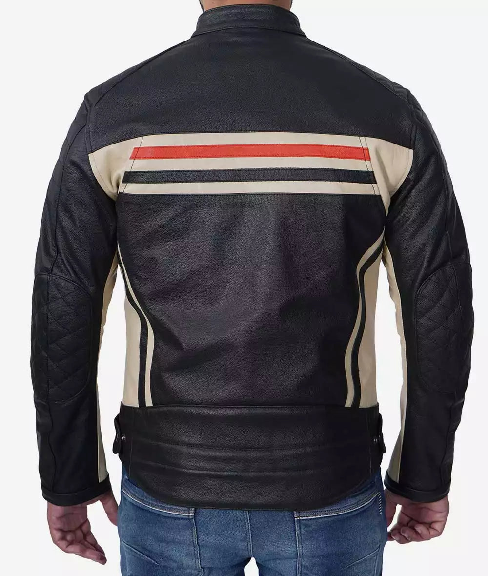 Shop Mens Black Cafe Racer Style Leather Jacket