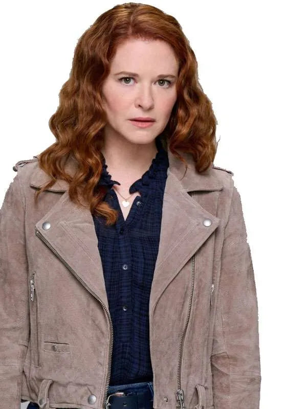 Shop Sarah Drew Mistletoe Murders Suede Leather Jacket