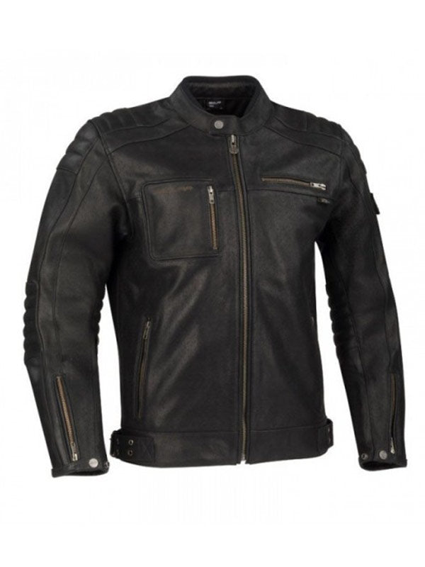 Shop MENS QUILTED LEATHER MOTO JACKET BY TJS