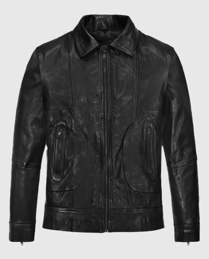 Shop Sam Worthington Simulant Leather Jacket