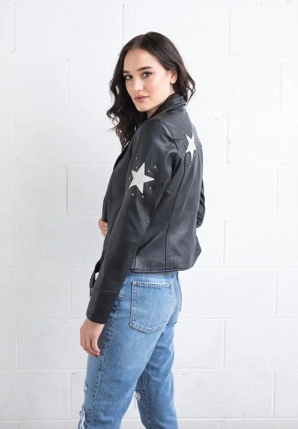 Shop WOMEN DEA STAR LEATHER JACKET