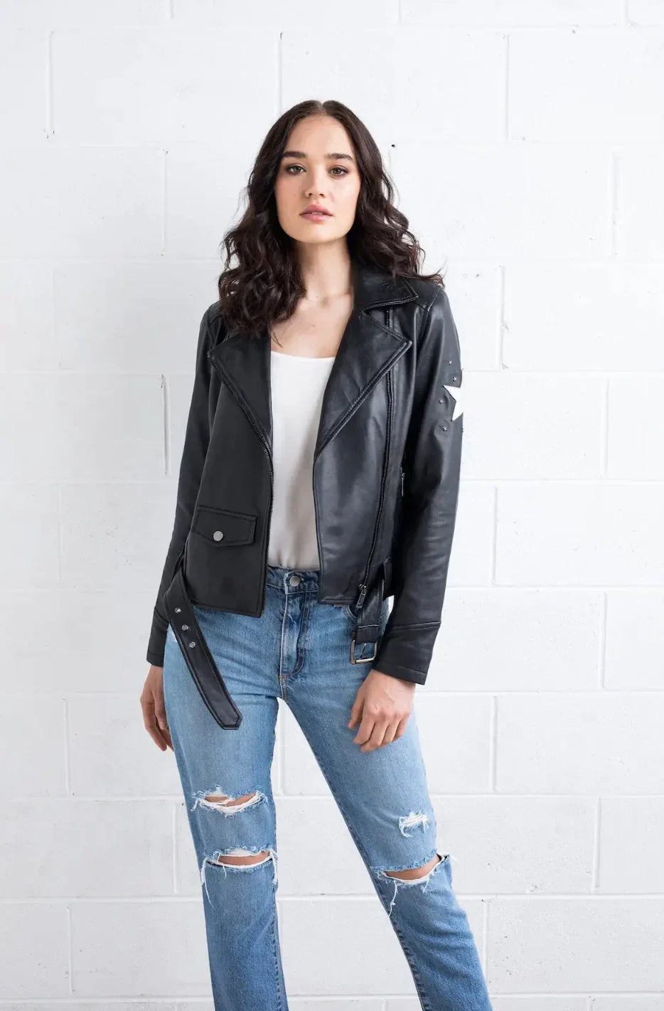 Shop WOMEN DEA STAR LEATHER JACKET