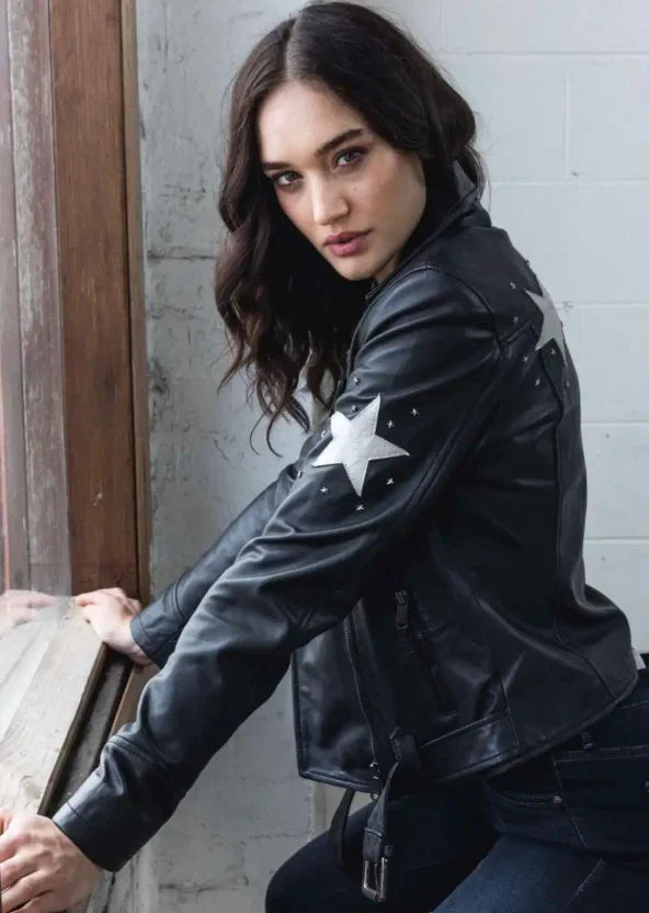 Shop WOMEN DEA STAR LEATHER JACKET