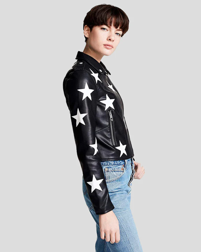 Shop MULTI STARS LEATHER JACKET FOR WOMEN AND MEN