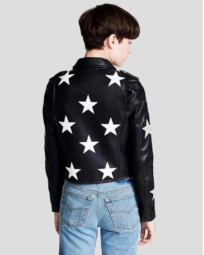 Shop MULTI STARS LEATHER JACKET FOR WOMEN AND MEN