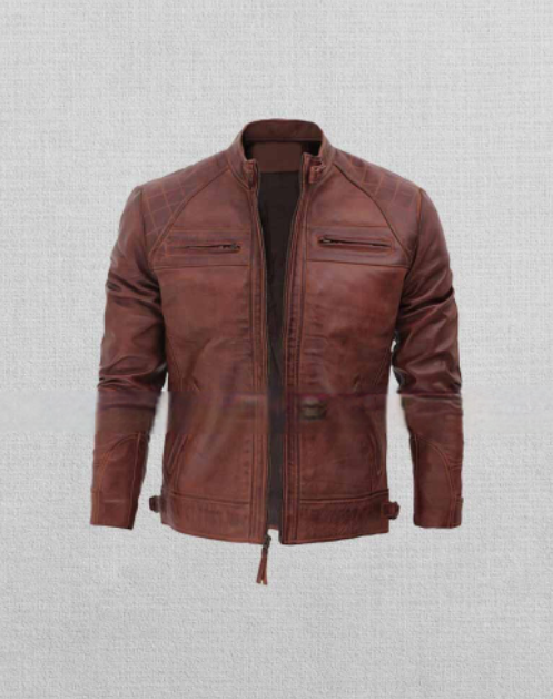 Shop Men's Brown Motorcycle Leather Jacket