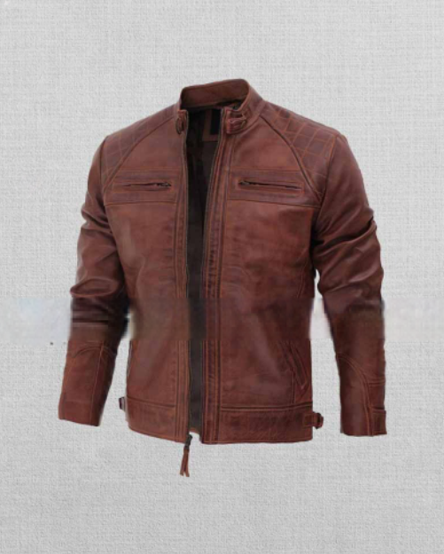 Shop Men's Brown Motorcycle Leather Jacket