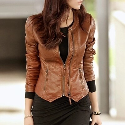Shop Spring and Autumn Short Real Leather Jacket Women Sheepskin Genuine Leather Motorcycle Jacket