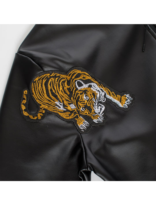 Shop Men Tiger Bomber Leather Jacket