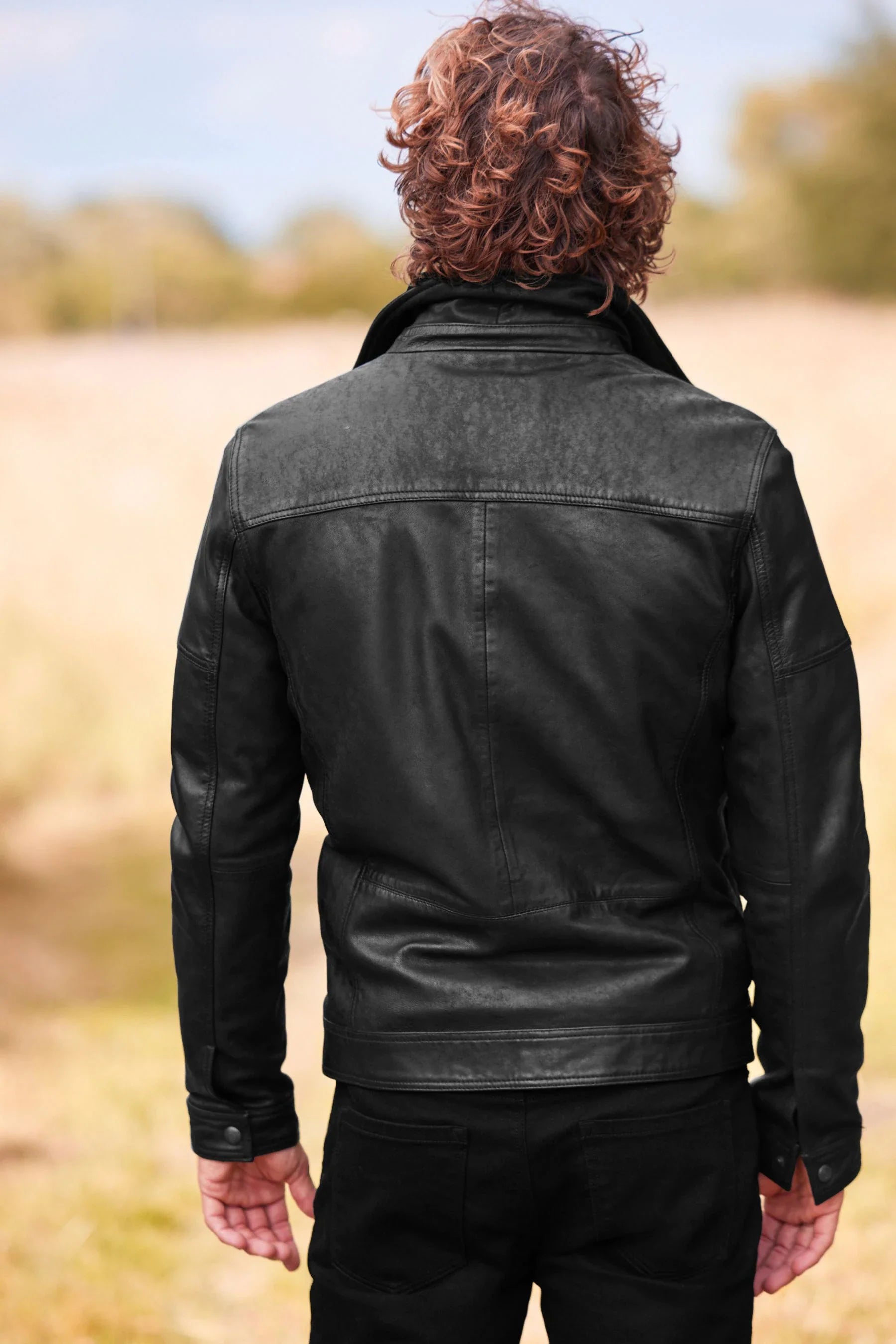 Shop Signature Leather Borg Lined Biker Jacket
