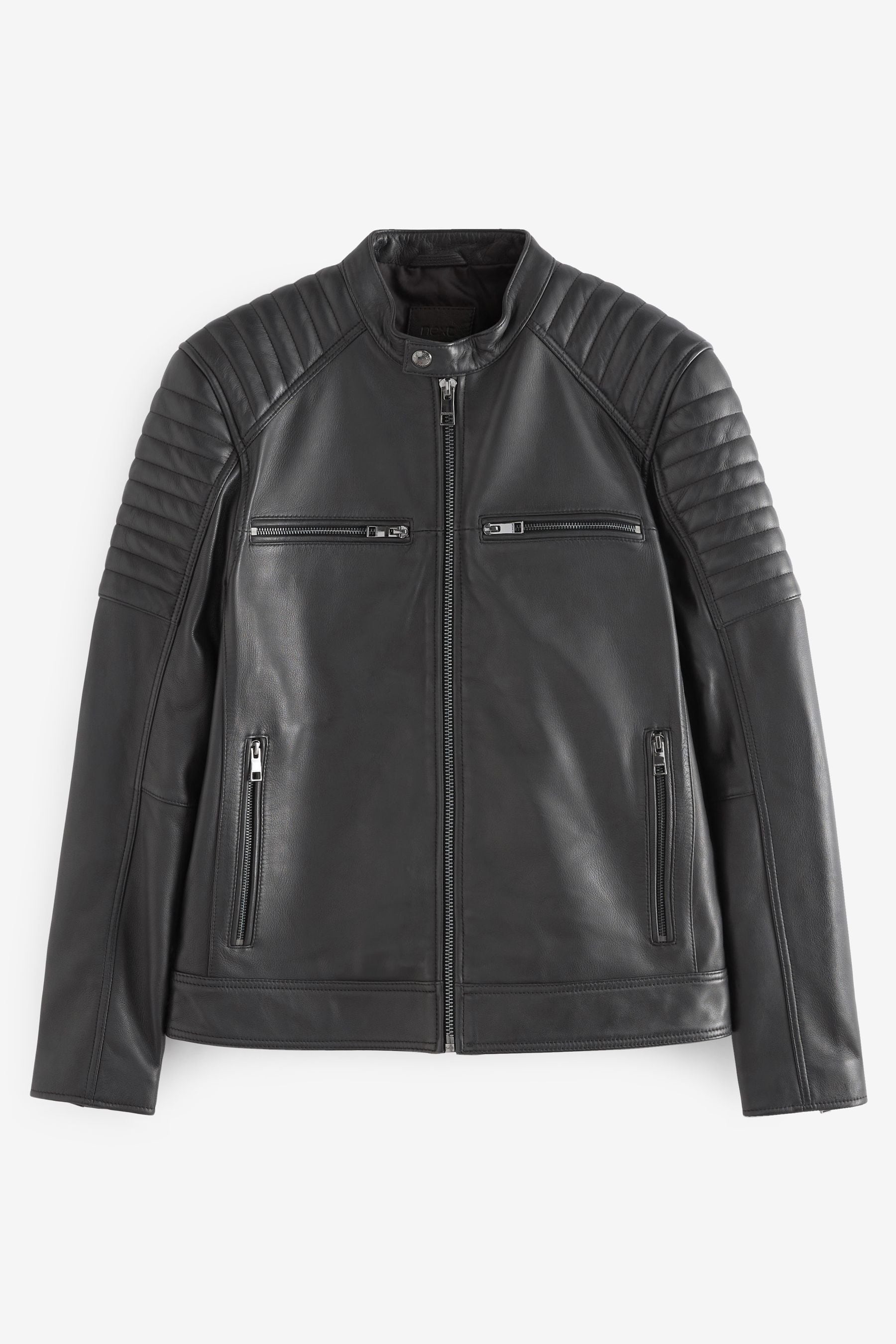 Shop Signature Leather Quilted Racer Jacket