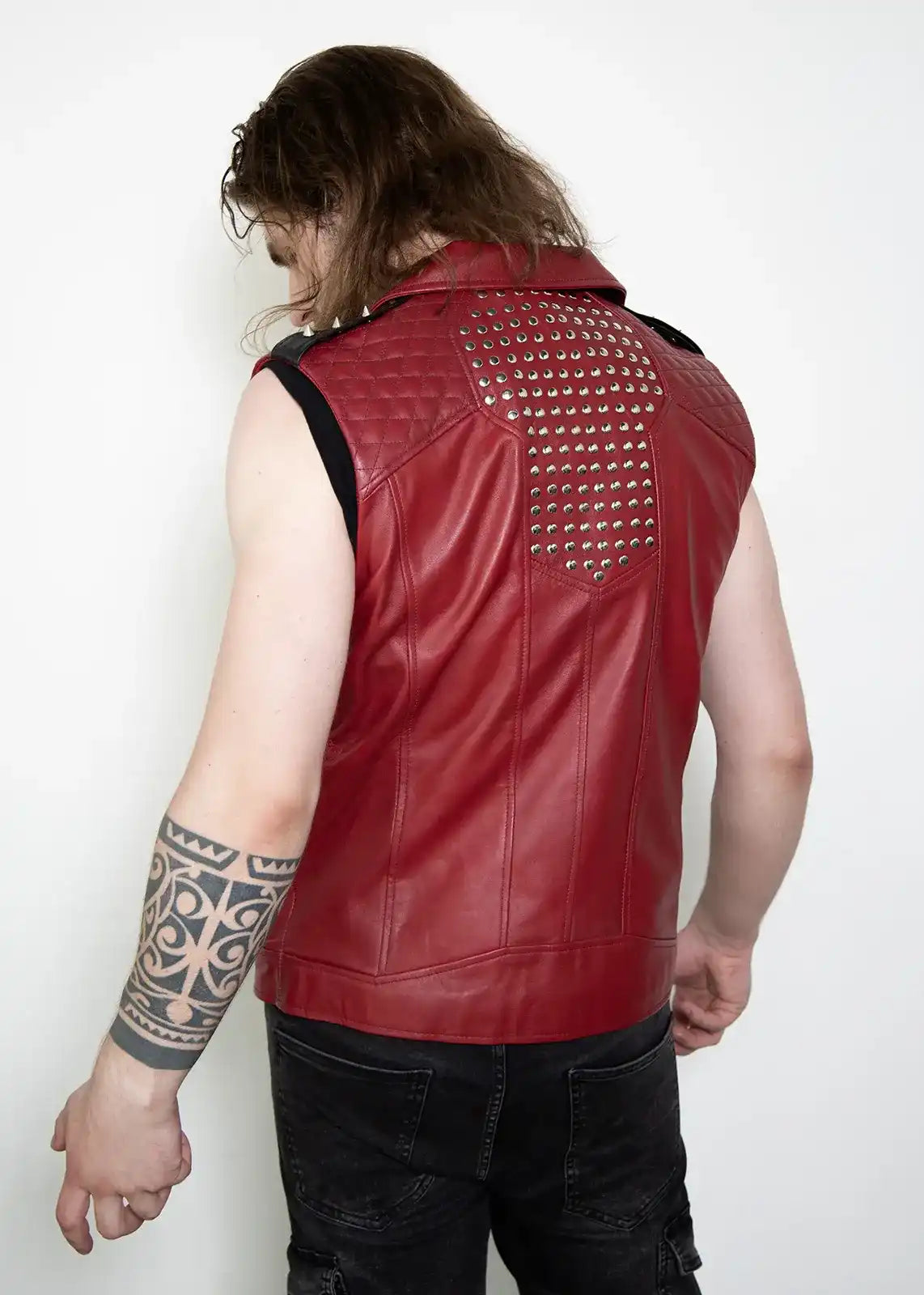 Red Leather Love and Thunder Vest