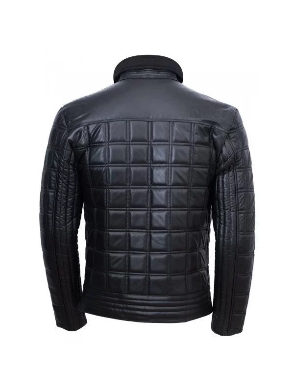 Shop Men’s Block Quilted Leather Jacket