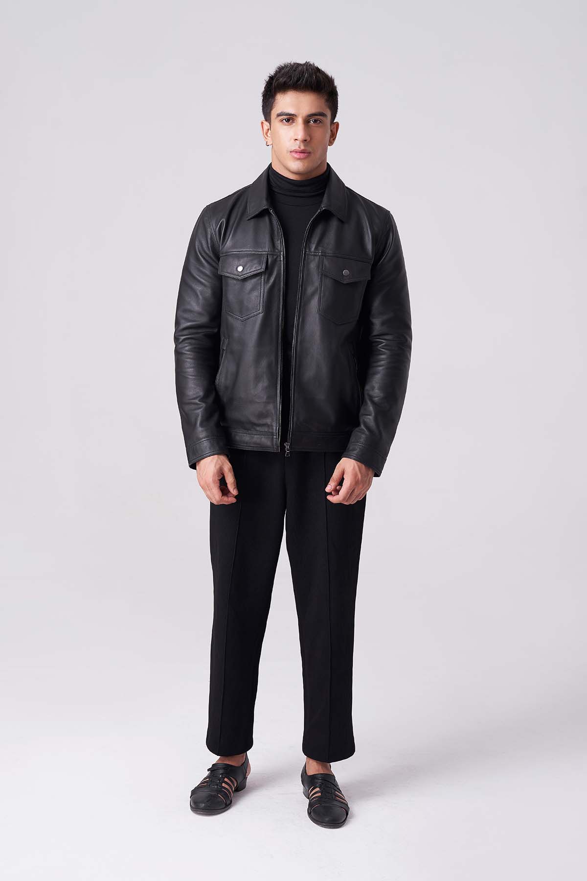 Shop Men Shadow Luxe Leather Jacket