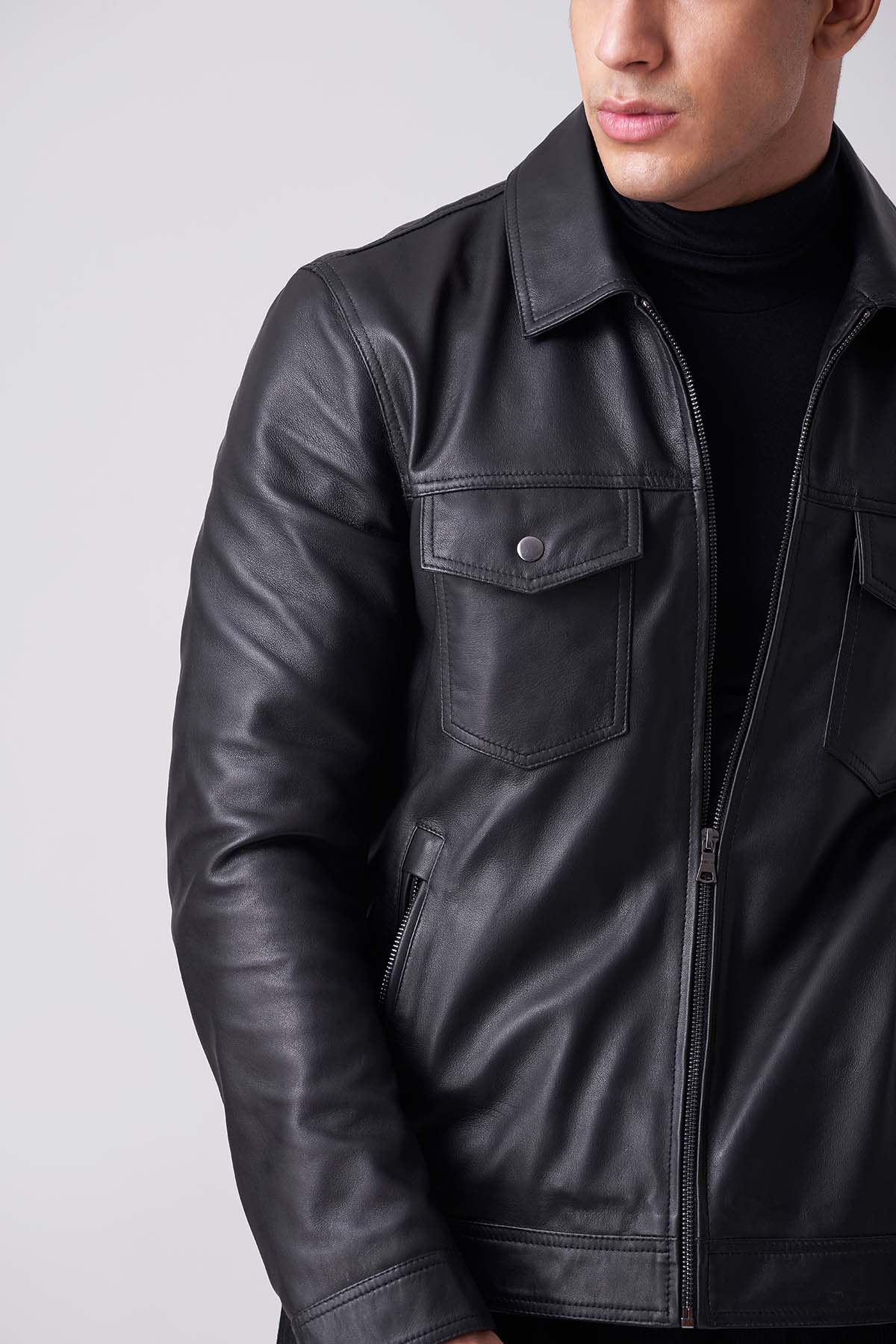 Shop Men Shadow Luxe Leather Jacket