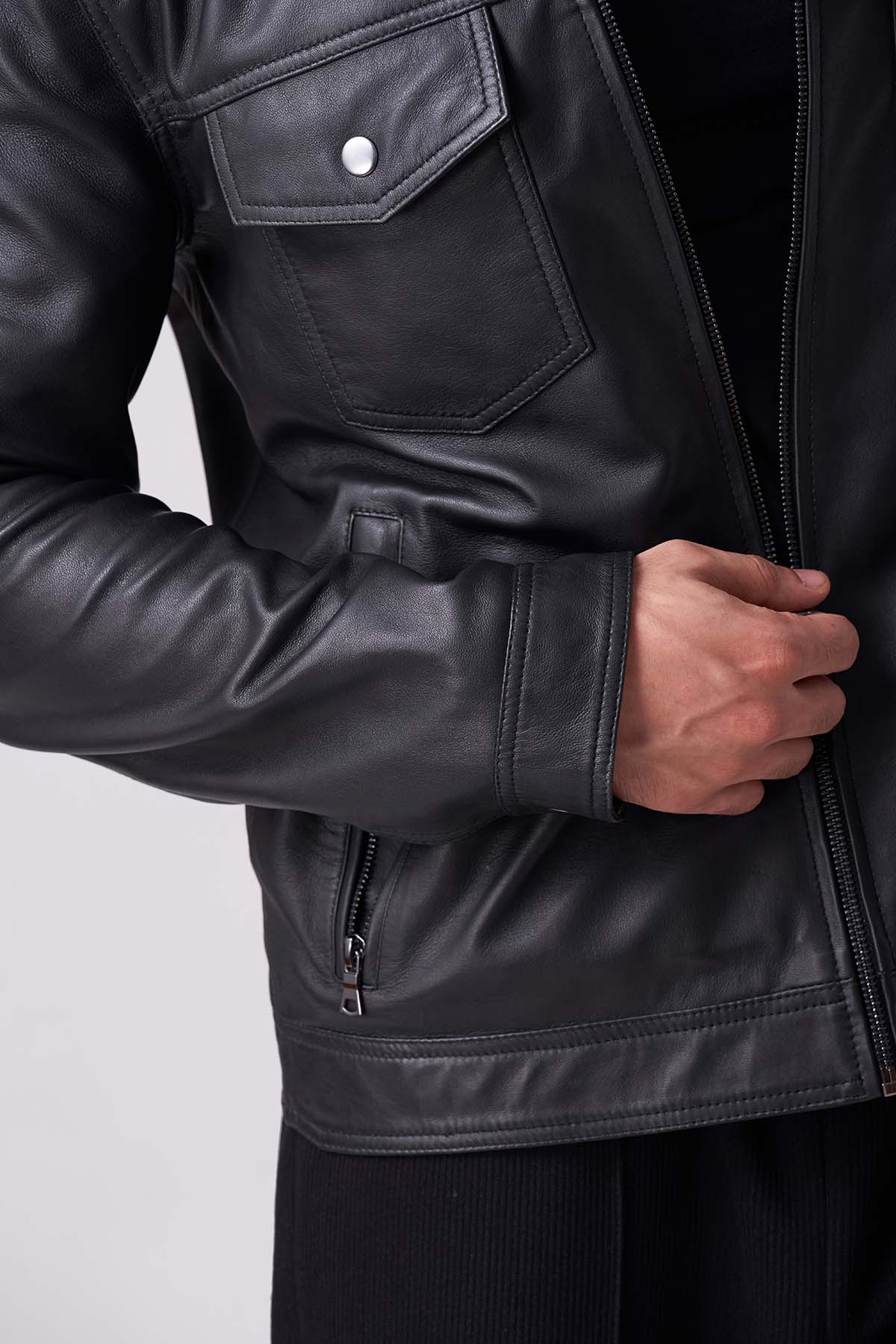 Shop Men Shadow Luxe Leather Jacket