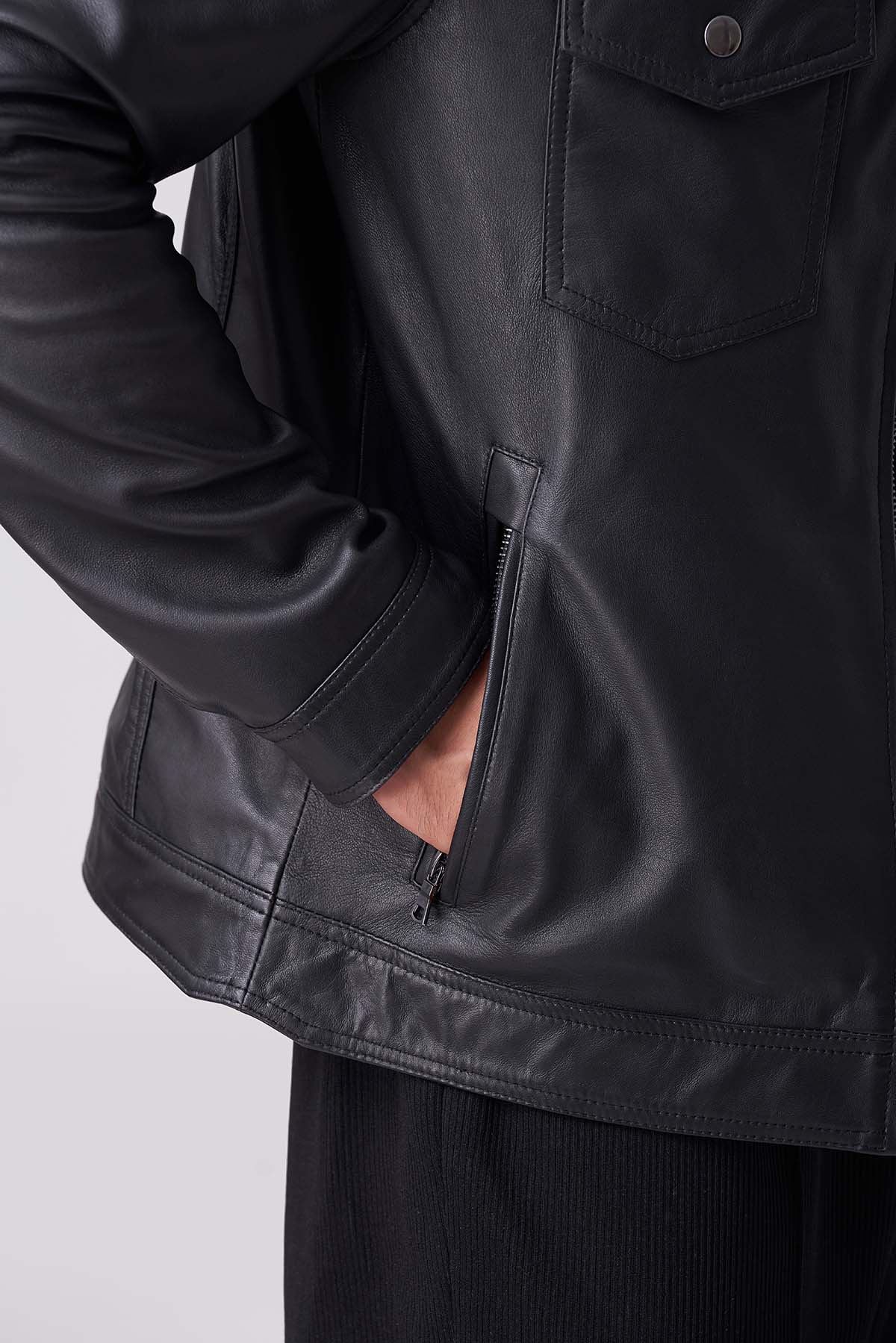Shop Men Shadow Luxe Leather Jacket