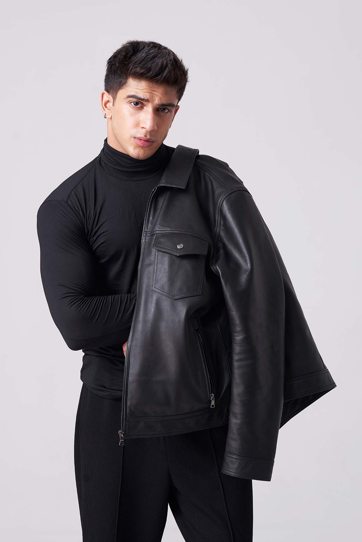 Shop Men Shadow Luxe Leather Jacket