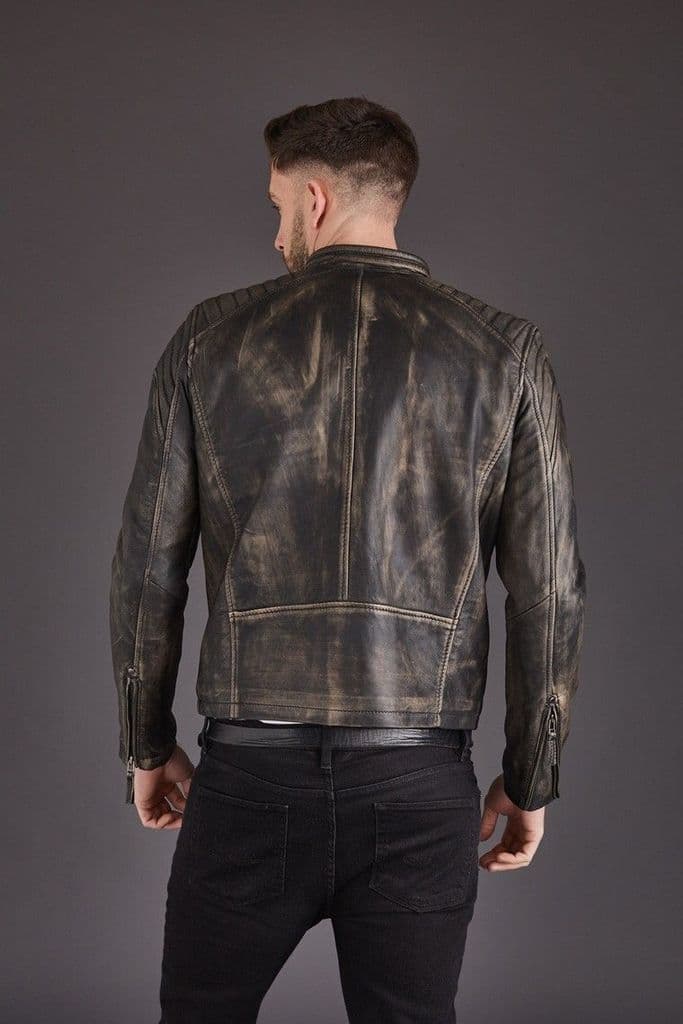 Shop Men's Vintage Style Biker Leather Jacket