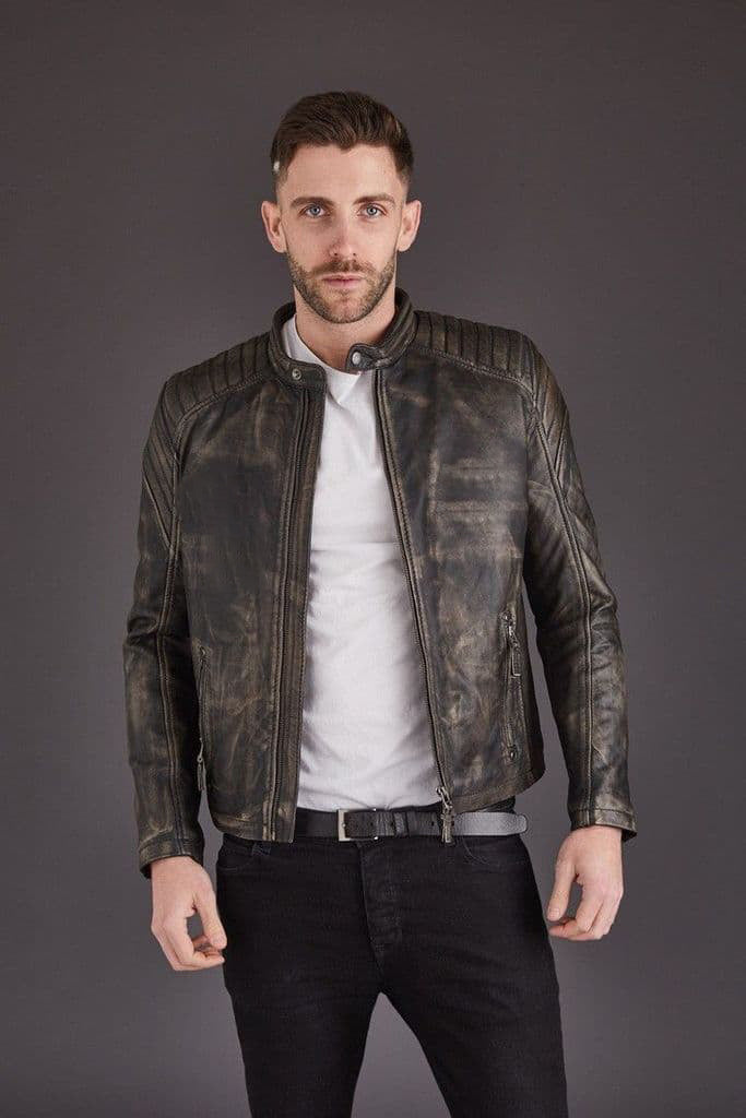 Shop Men's Vintage Style Biker Leather Jacket
