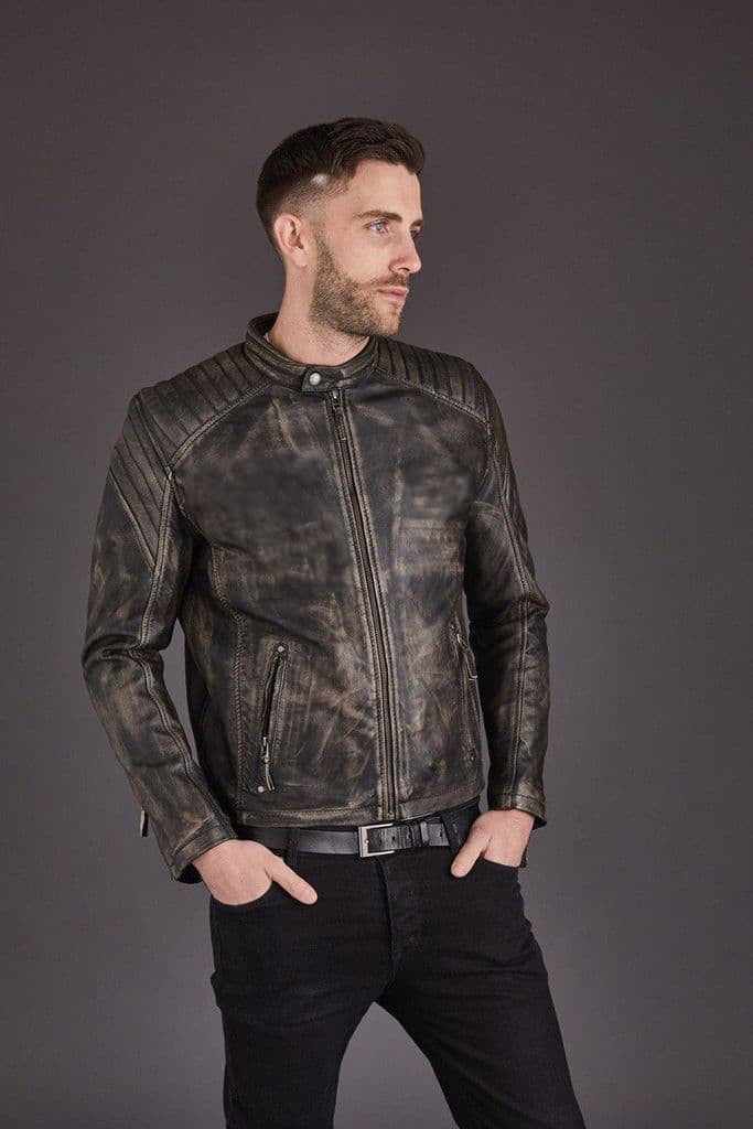 Shop Men's Vintage Style Biker Leather Jacket